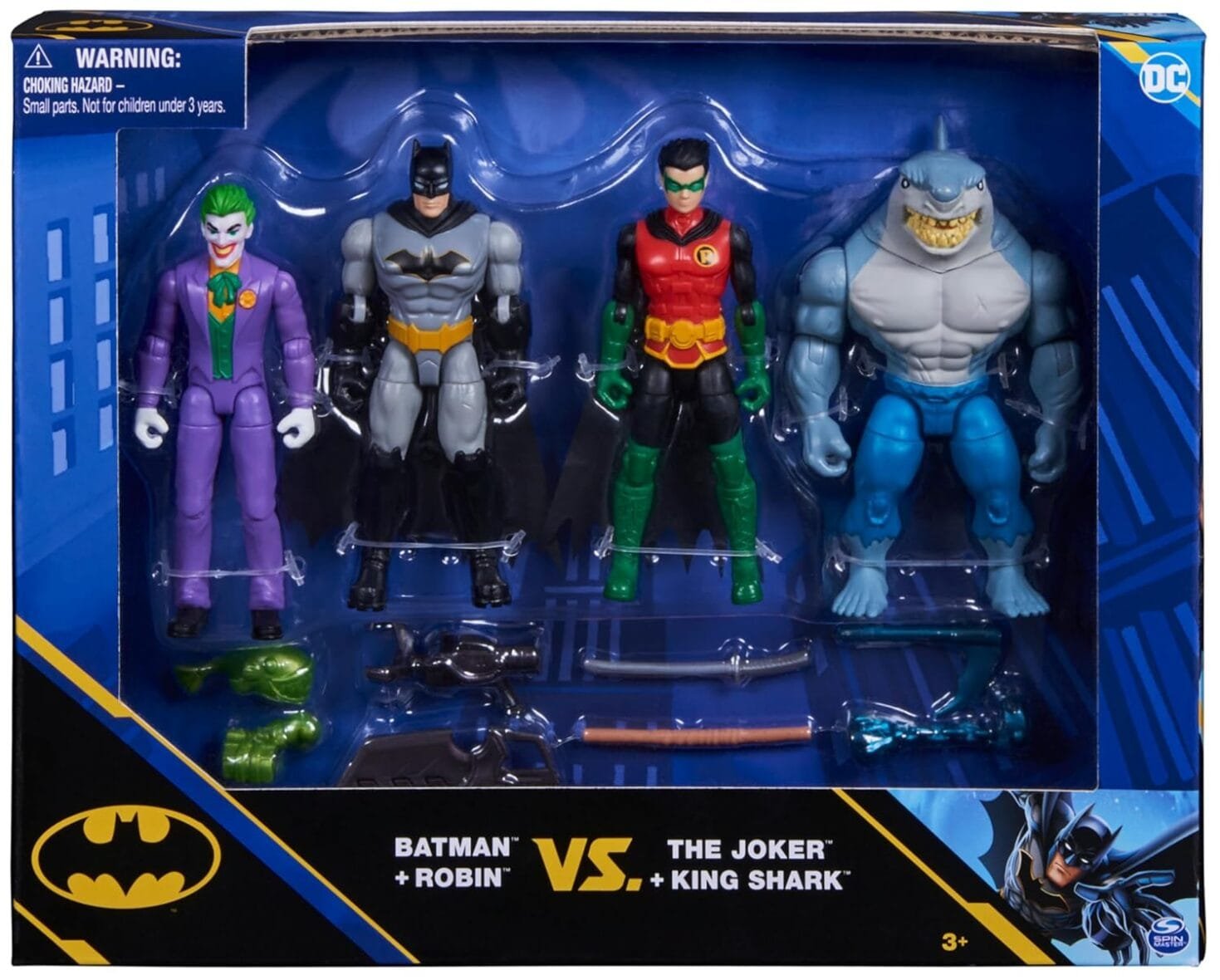 Batman & Robin vs. Joker & King Shark Figures