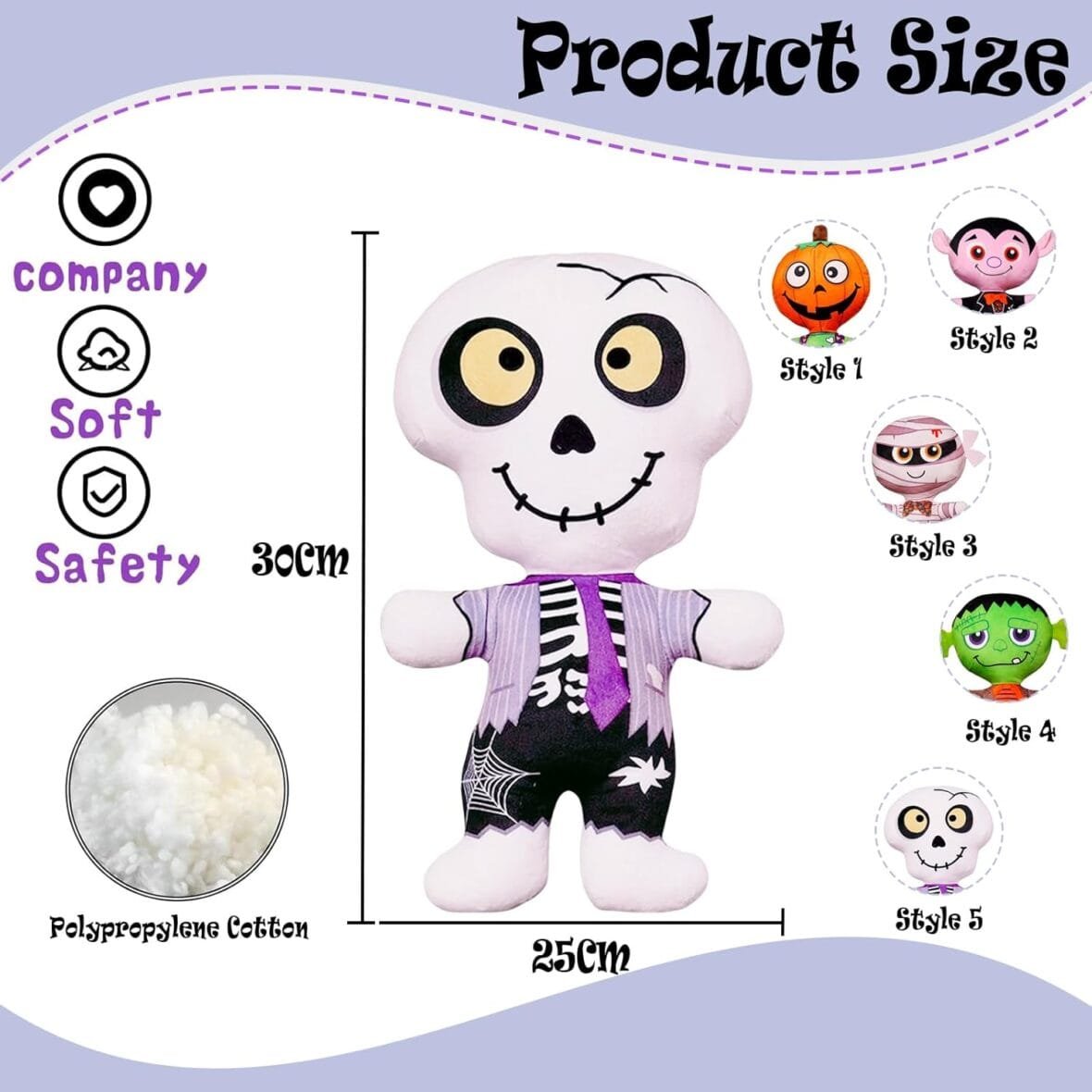 30cm Plush Skeleton Dolls – Halloween Toys