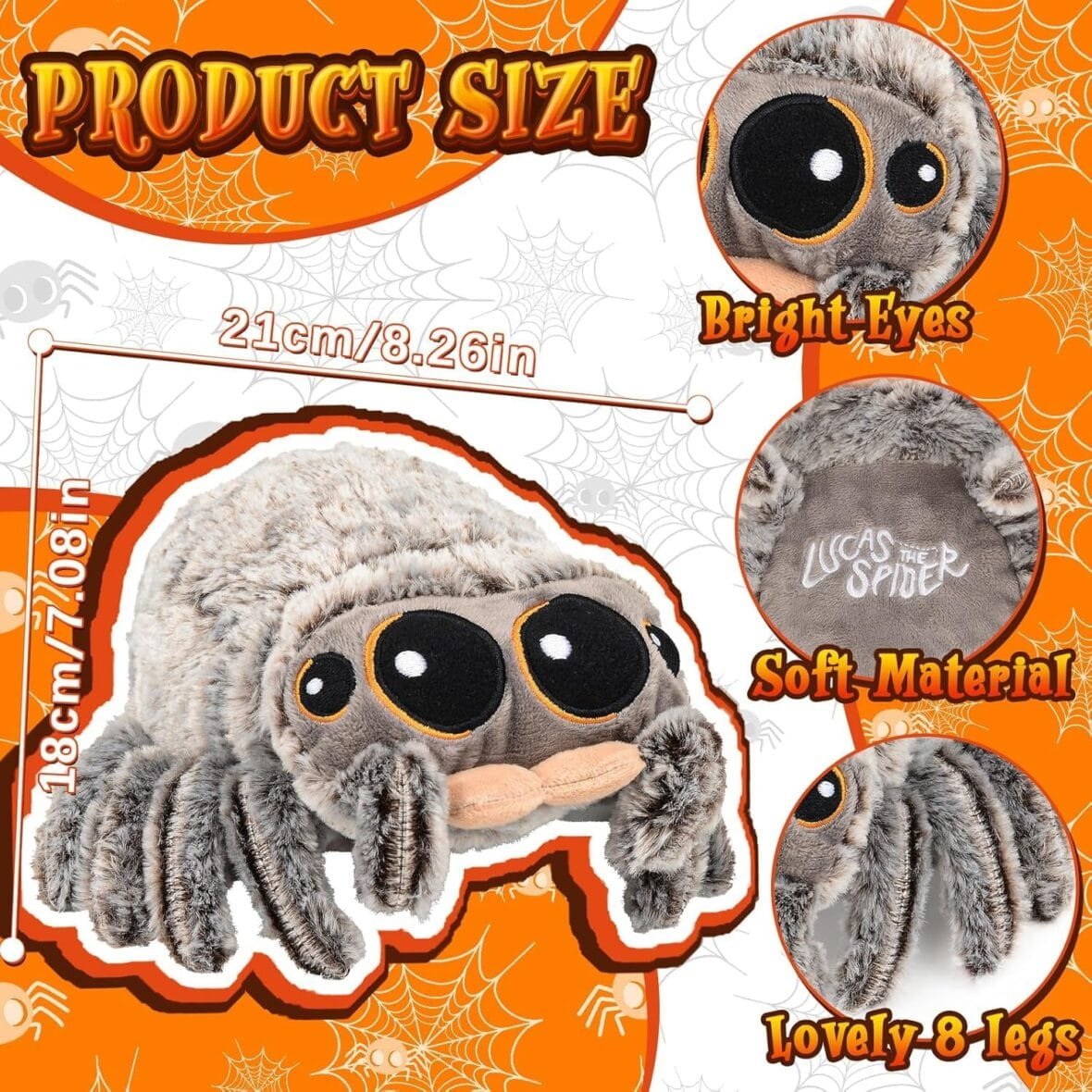 8.2 Inch Realistic Spider Plush Toy