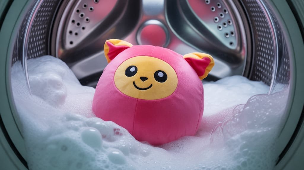 a squishmallow in a washing machine