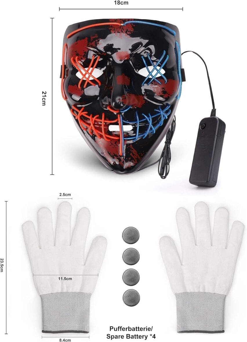 AnanBros LED Halloween Mask and Gloves