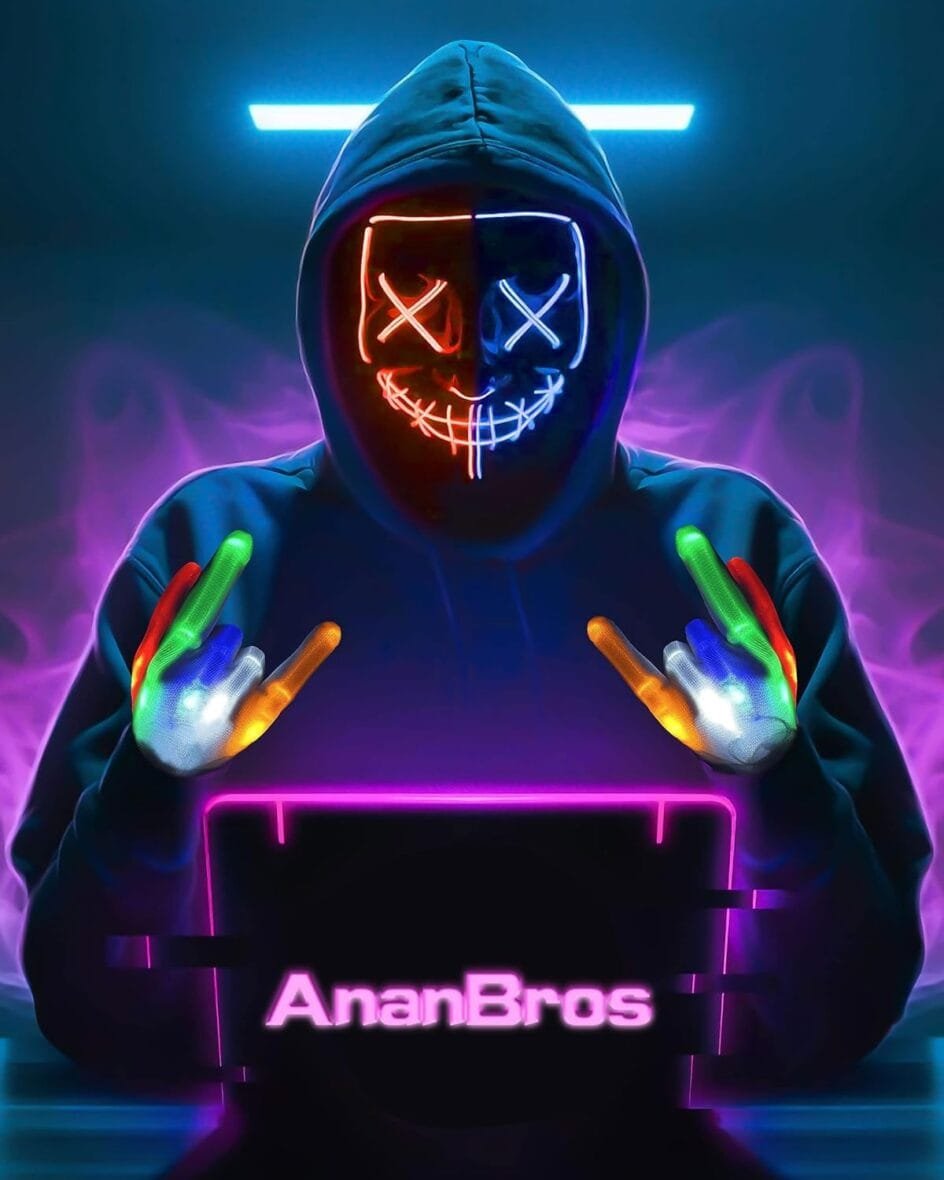 AnanBros LED Halloween Mask and Gloves
