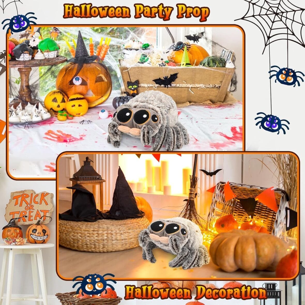 Coleeson Halloween Spider Plush Toy – 8.2 inches