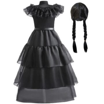 Girls Princess Black Dress Costume Outfit
