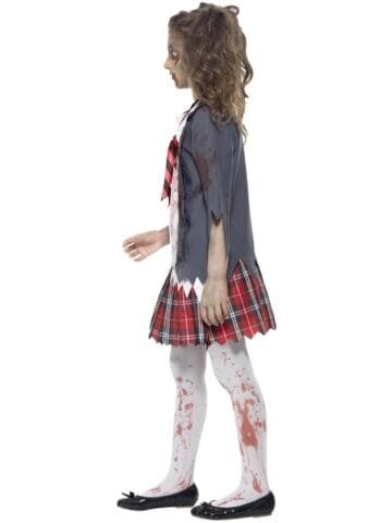 Girls Zombie School Halloween Costume Outfit