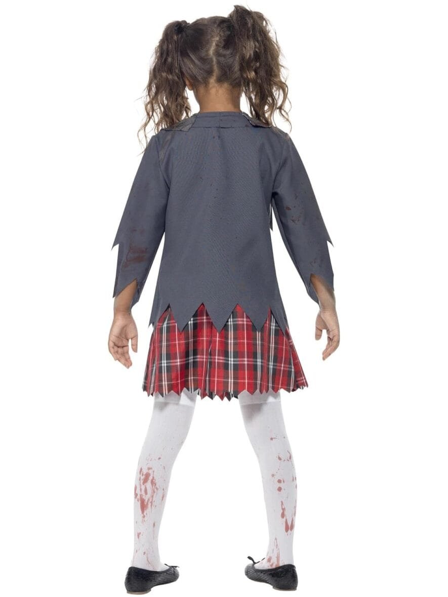 Girls Zombie School Halloween Costume Outfit