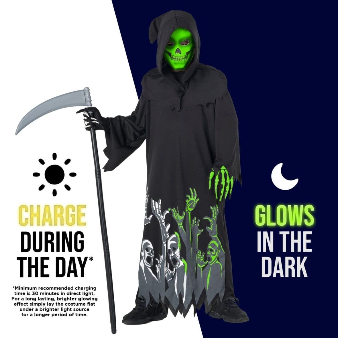 Glow In The Dark Grim Reaper Costume