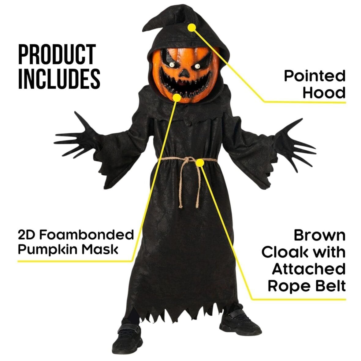 Kids Pumpkin Grim Reaper Costume