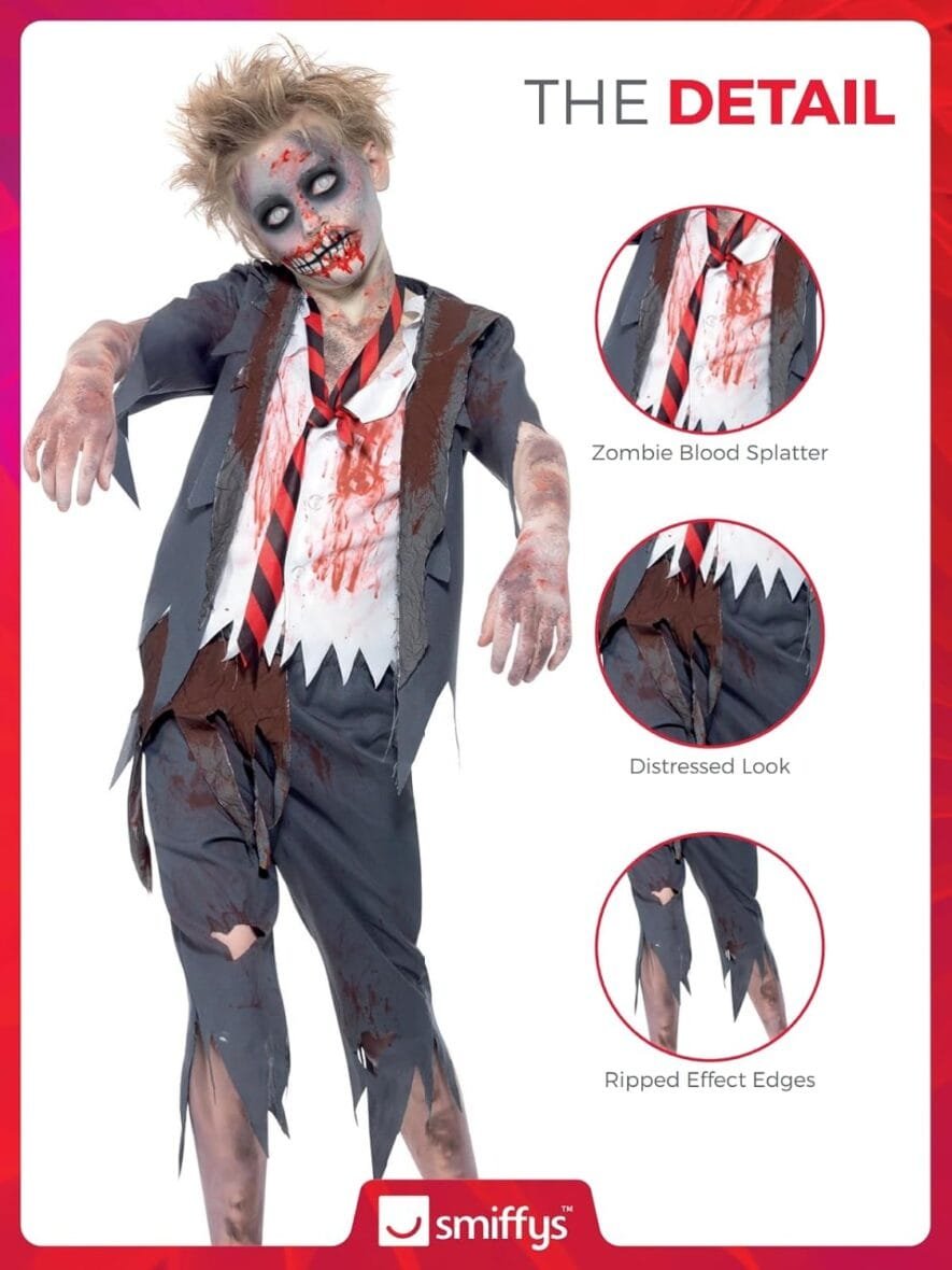 Smiffys Zombie School Boy Costume for Kids