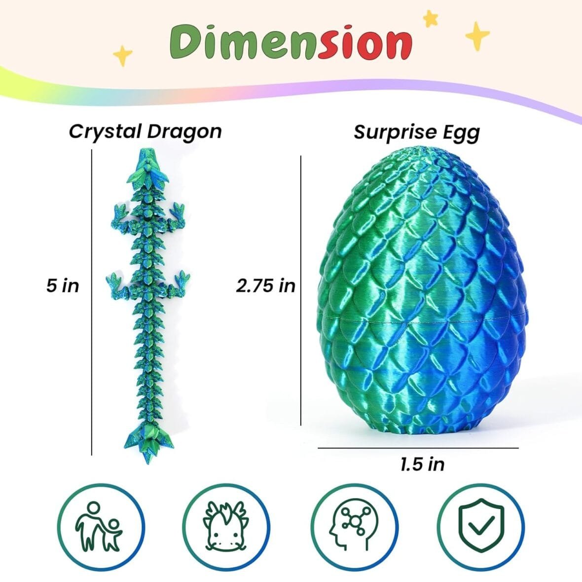 6PCS 3D Printed Dragon Eggs Set