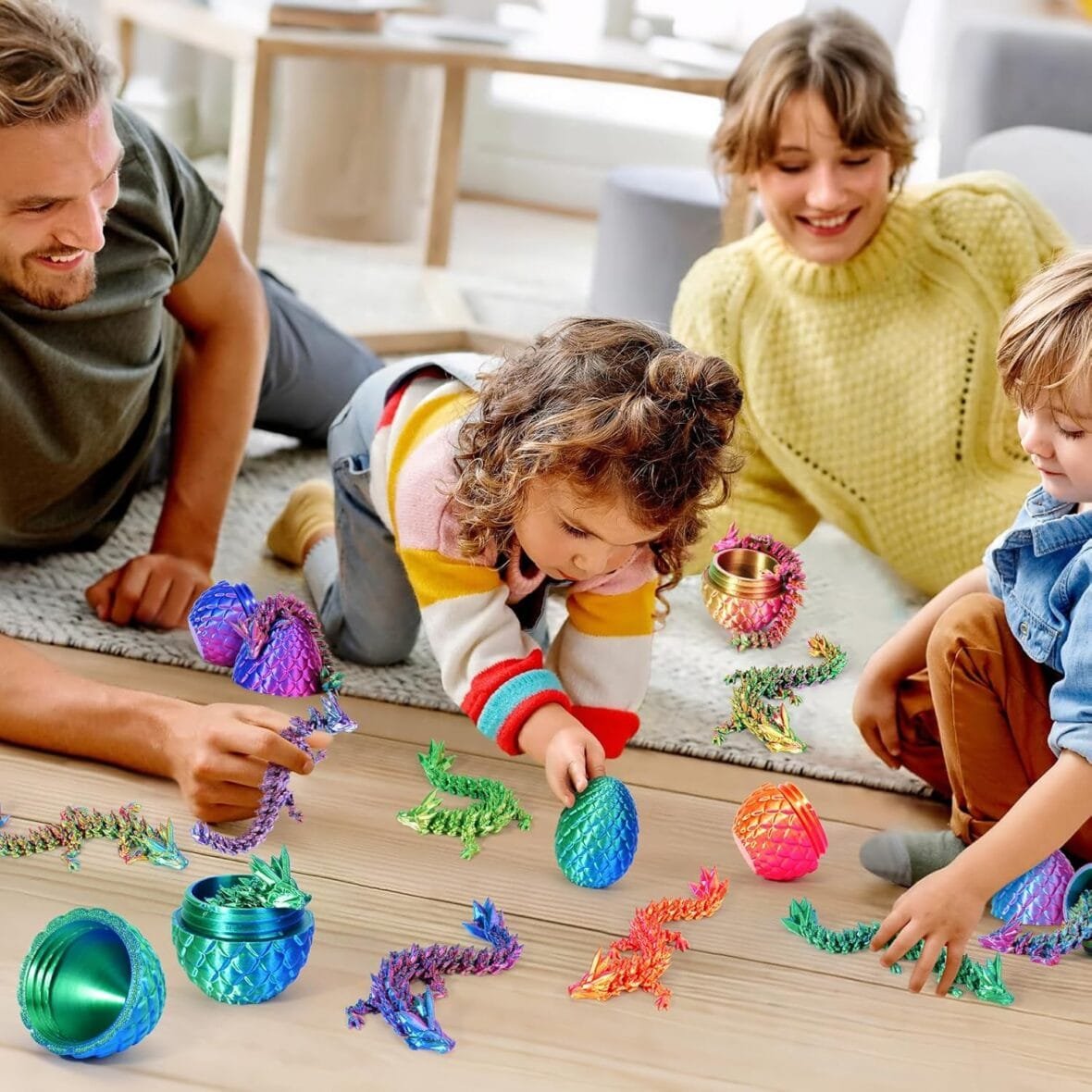 6PCS 3D Printed Dragon Eggs Set