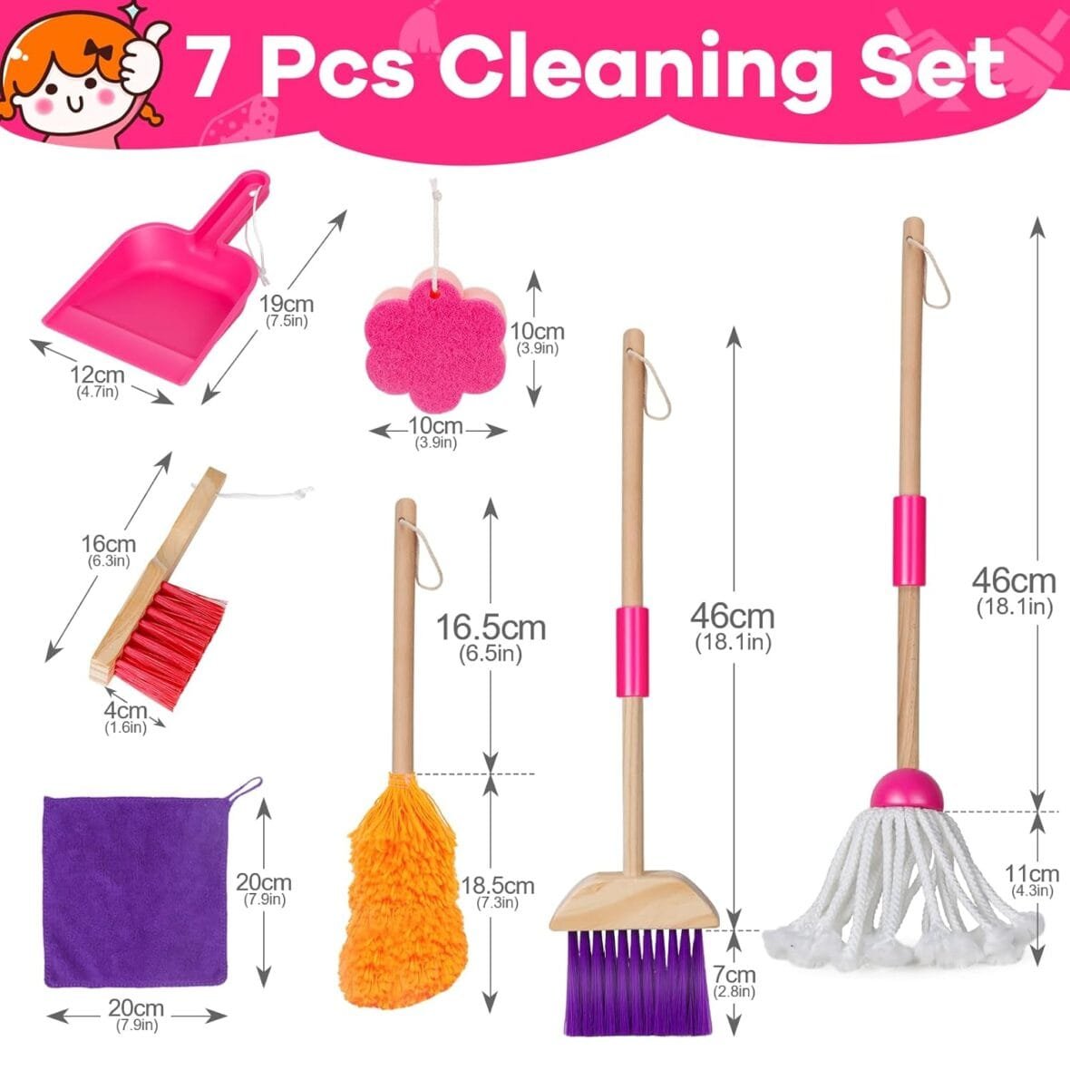 MASTERTOP 8-Piece Kids Cleaning Set