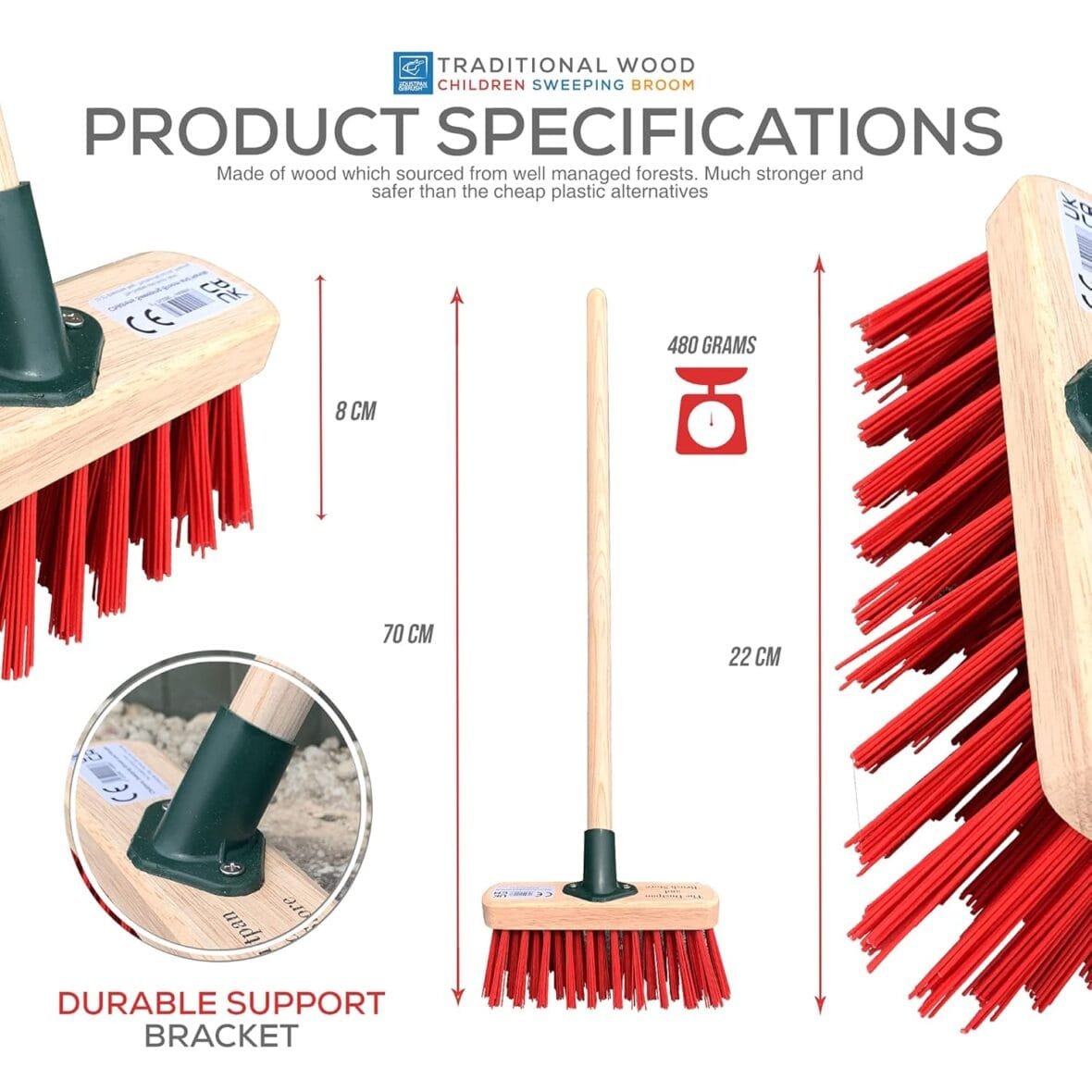 Wooden Children’s Short Handle Broom