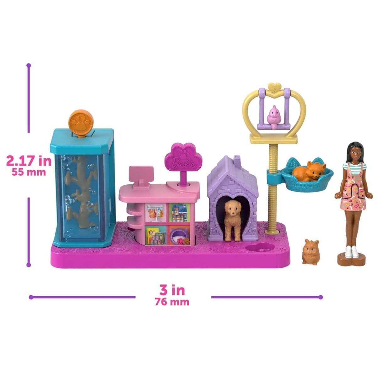 Barbie Mini DreamHouse with 4 Dolls & Playsets