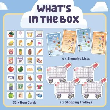 Bluey Shopping List Matching Game for Kids