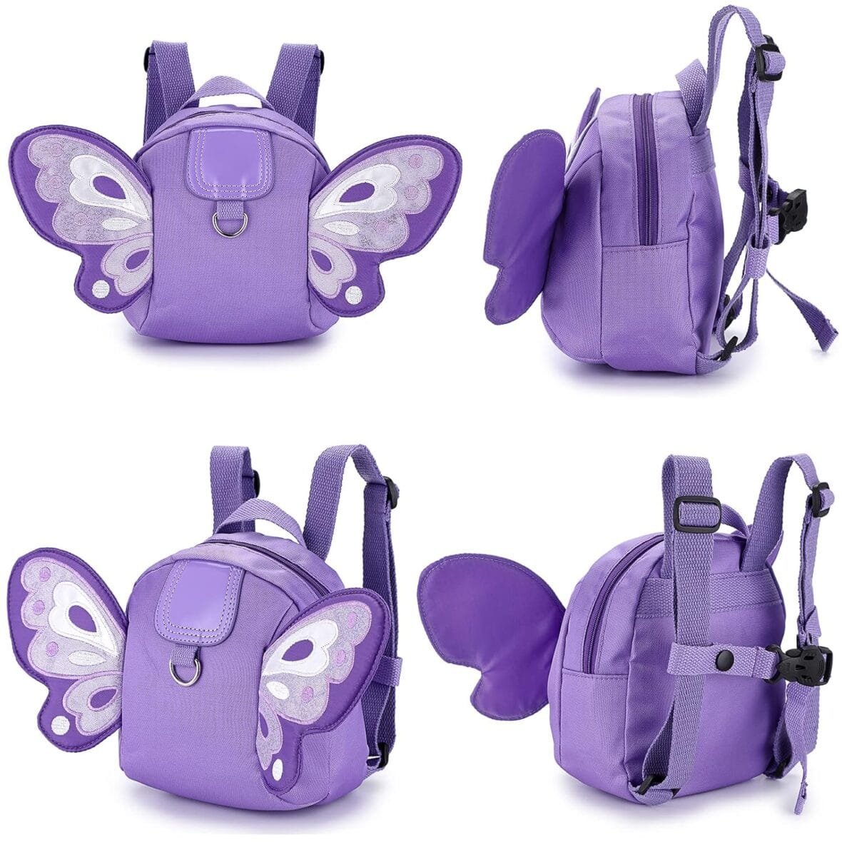 BTSKY Butterfly Baby Toddler Backpack, Purple