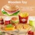 BUYGER Wooden Fast Food Play Set
