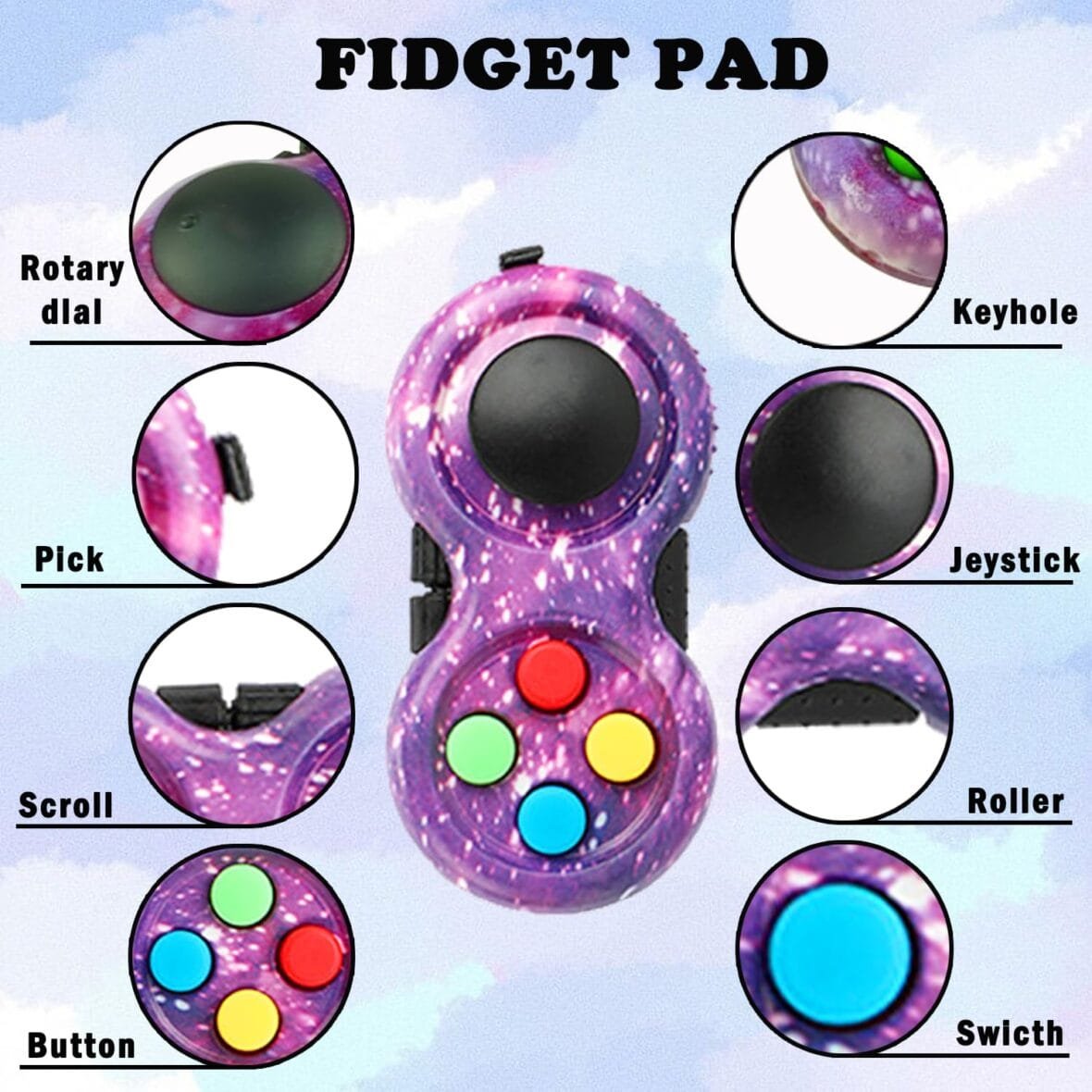 Cuackamily 3-Piece Galaxy Fidget Toy Set