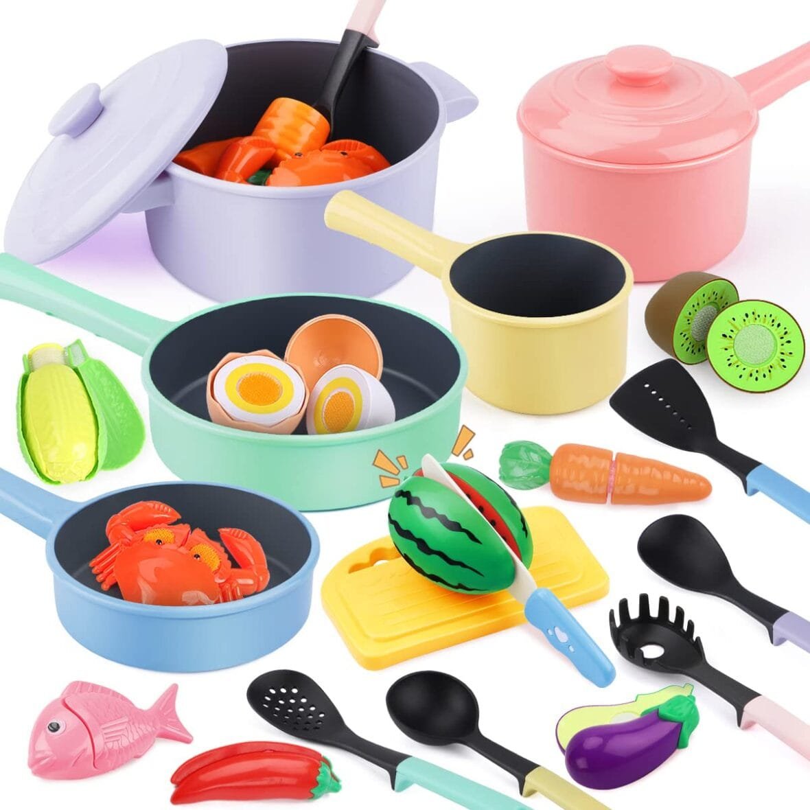 GILOBABY Kitchen Pretend Play Food Set