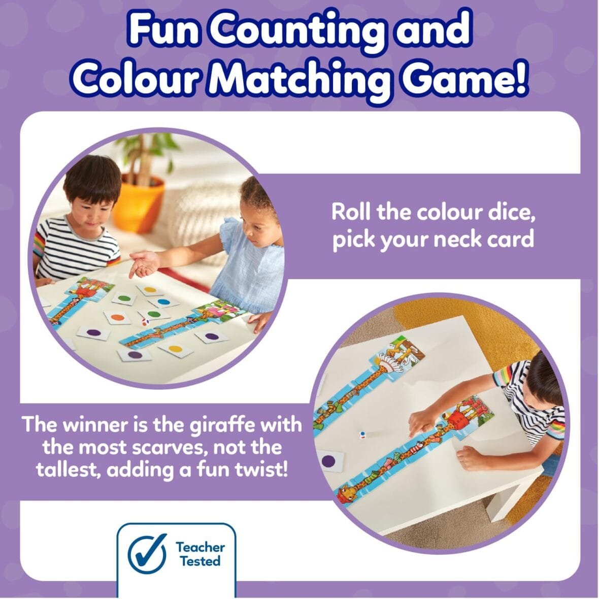 Giraffes in Scarves Counting Game for Kids