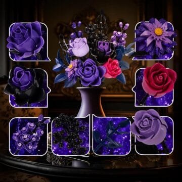 Halloween Purple Gothic Rose for Lego