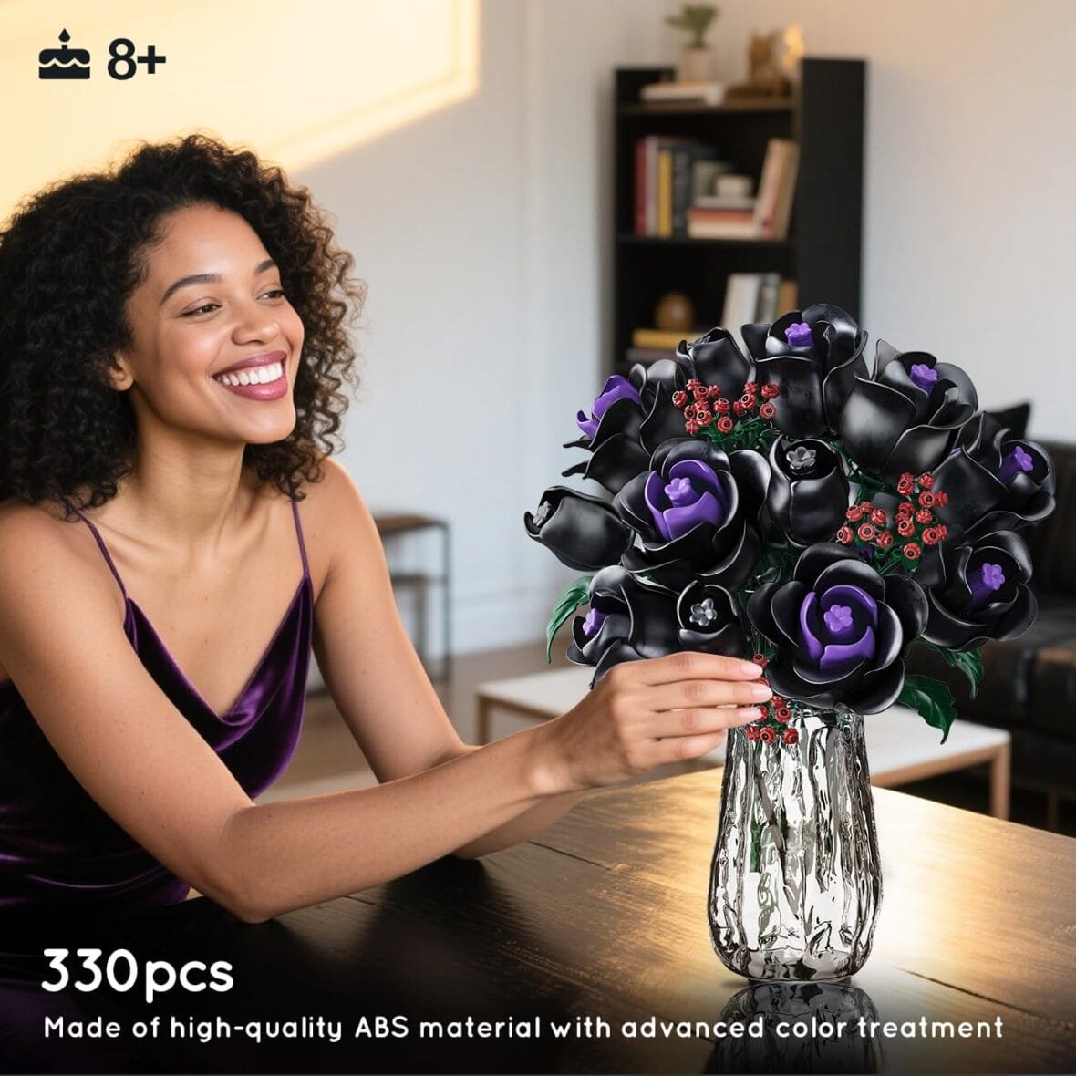 HOGOKIDS Black Roses Building Set – 330PCS