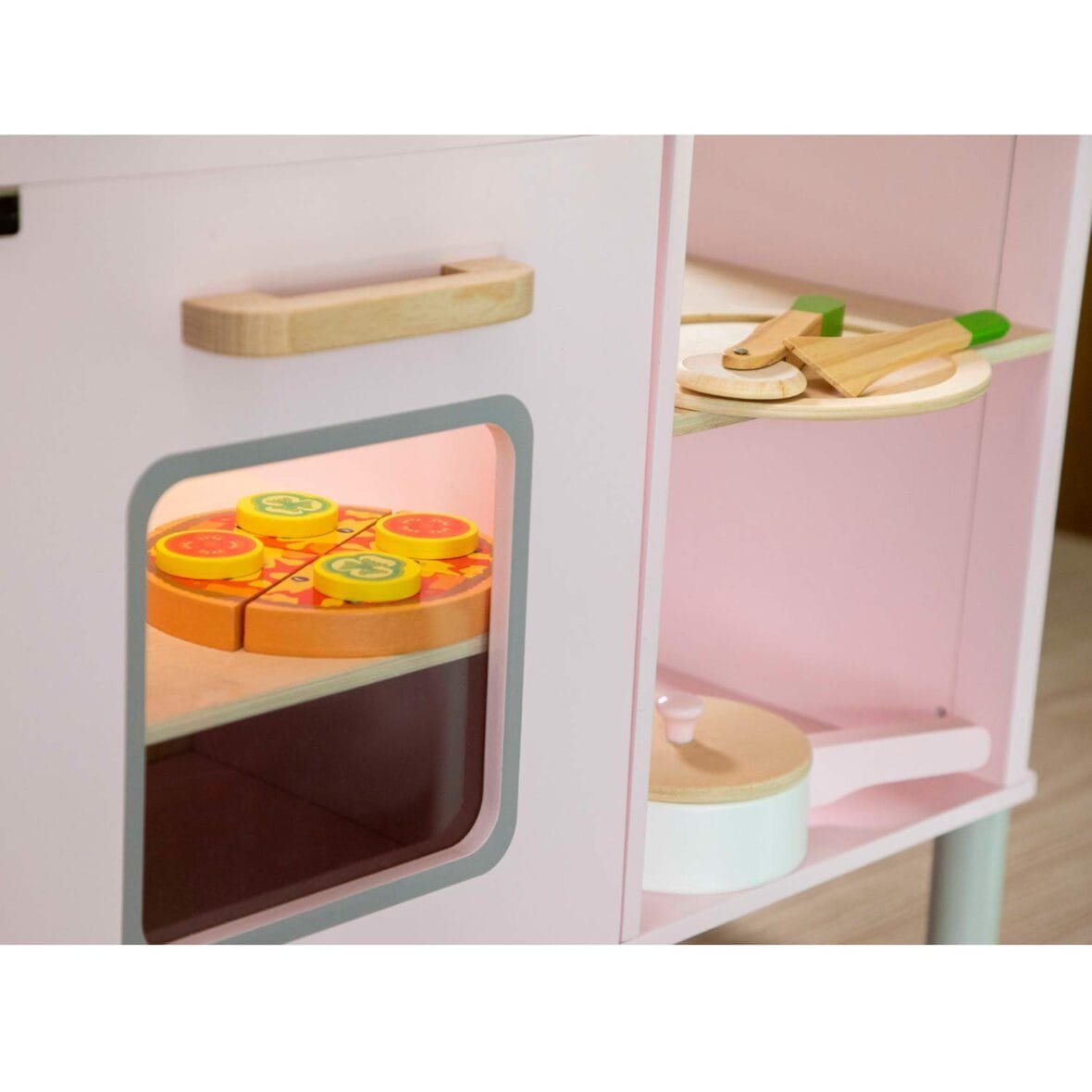 Kids Wooden Pizza Cutting Play Set