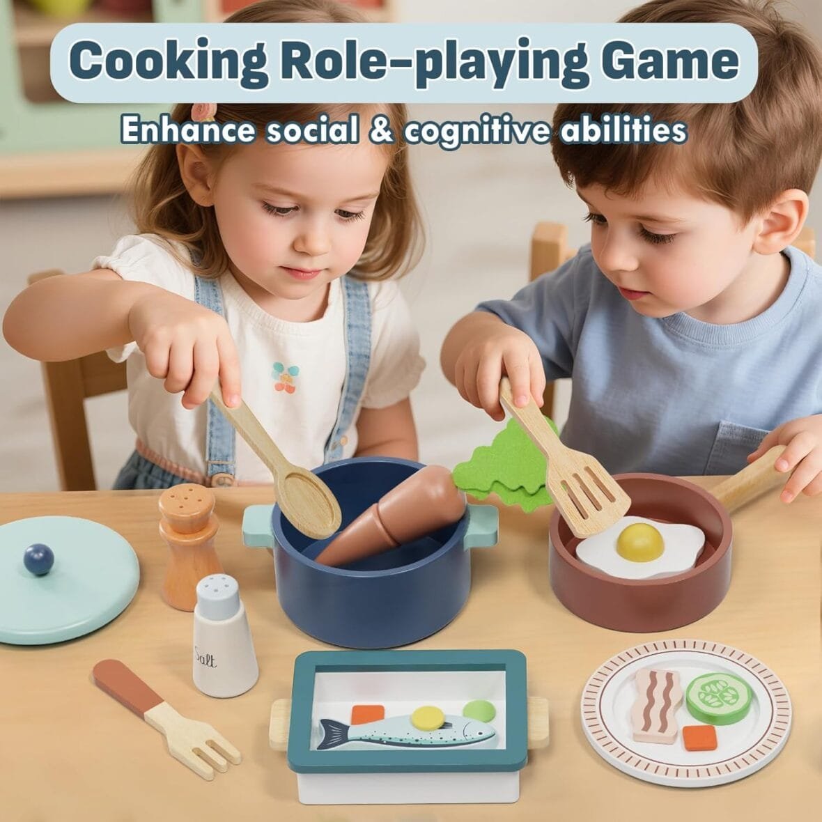 Lehoo Castle Wooden Kitchen Toy Set