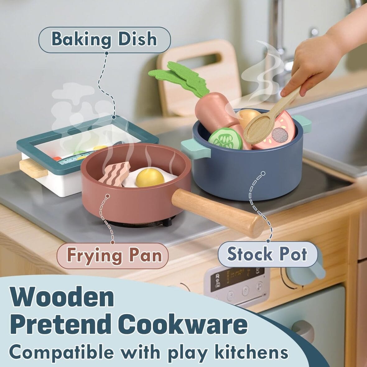 Lehoo Castle Wooden Kitchen Toy Set