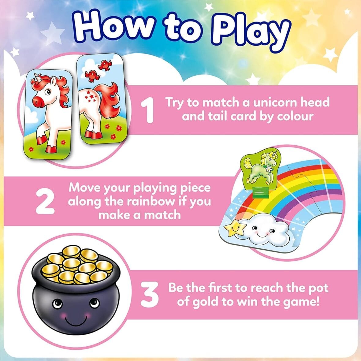 Orchard Toys Rainbow Unicorns Memory Game