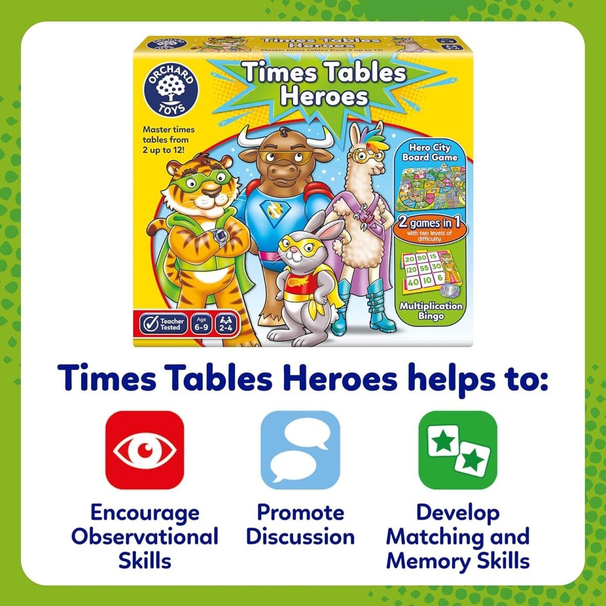 Orchard Toys Times Tables Heroes – 2 in 1 Math Games