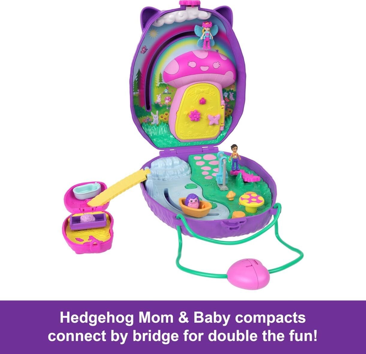 Polly Pocket Travel Toy Hedgehog Purse Playset
