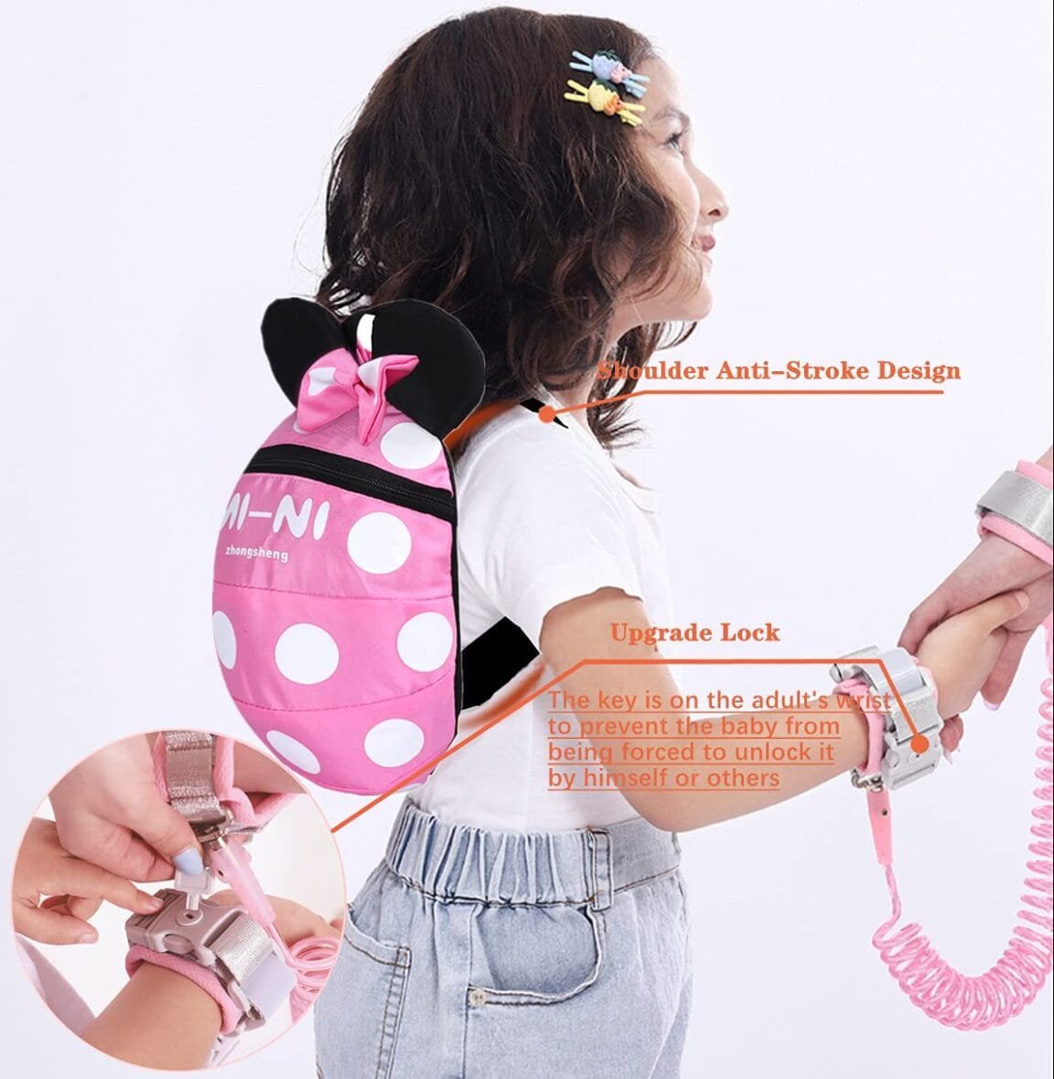 Toddler Leash Backpack with Anti-Lost Wristband
