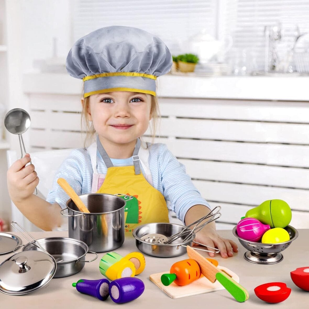 Toy Kitchen Accessories Cooking Set for Kids
