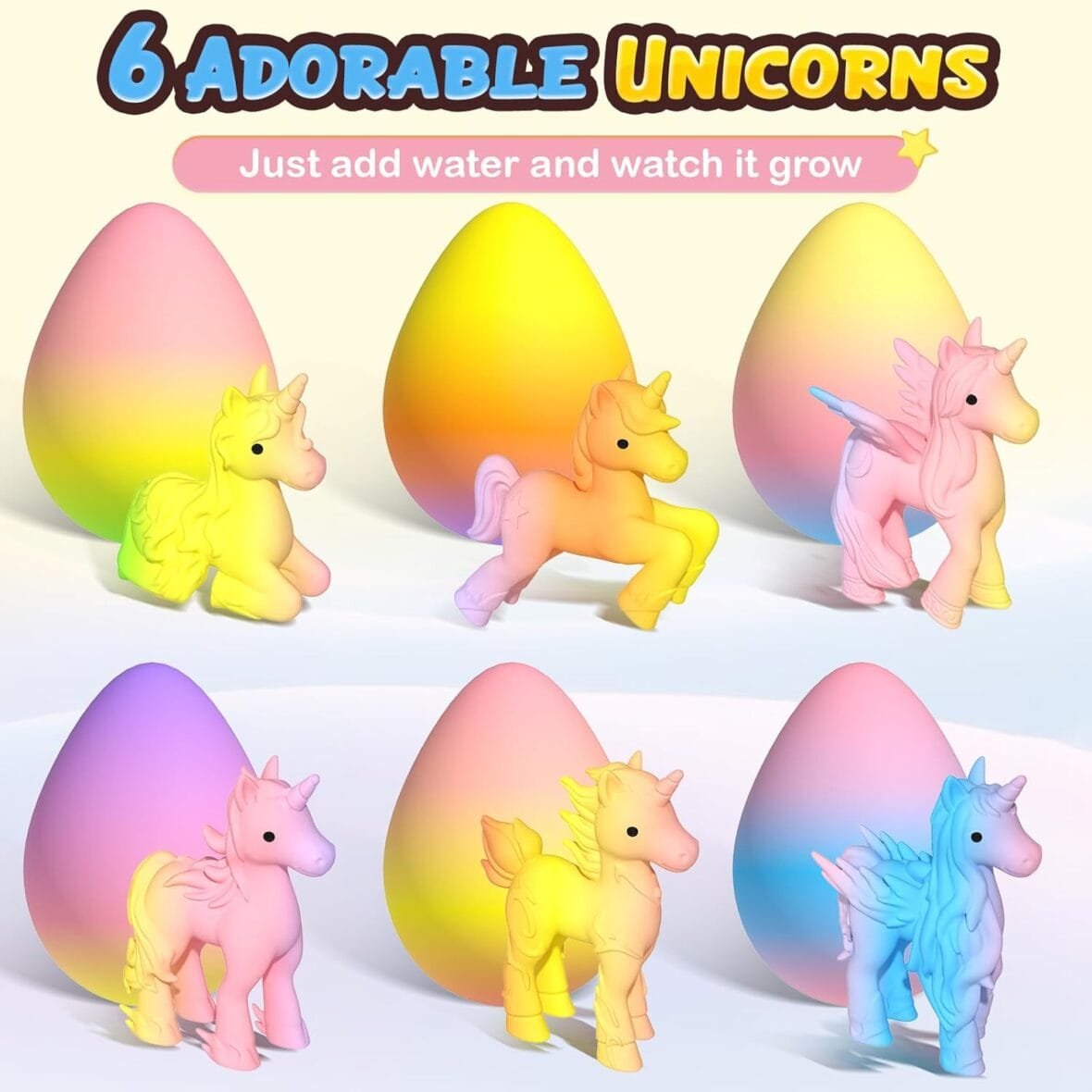 Unicorn Hatching Rainbow Eggs – 6 Pack