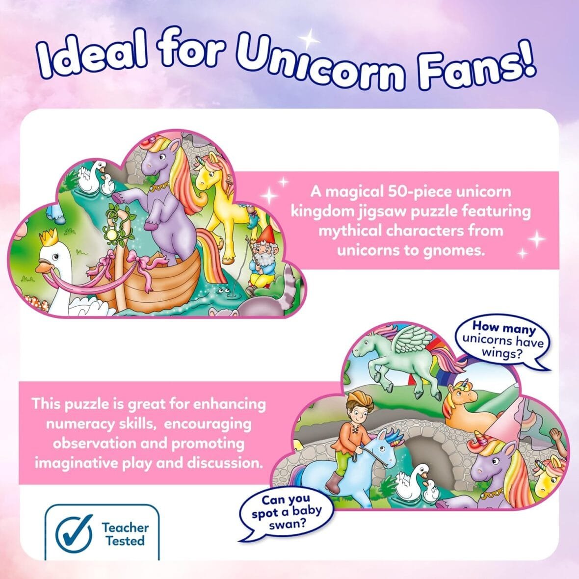 Unicorn Kingdom 50-Piece Jigsaw Puzzle