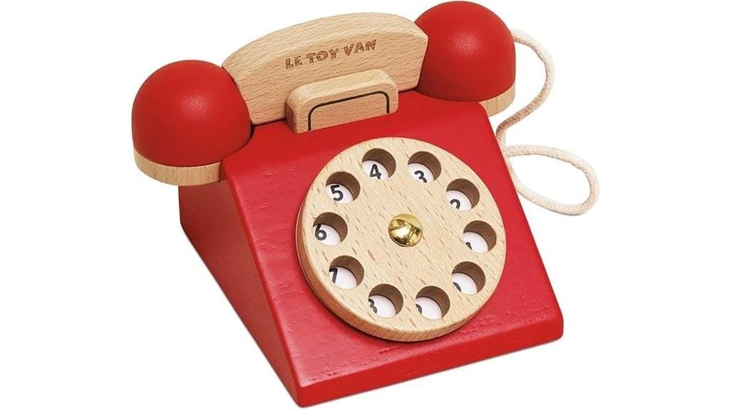vintage wooden toy phone
