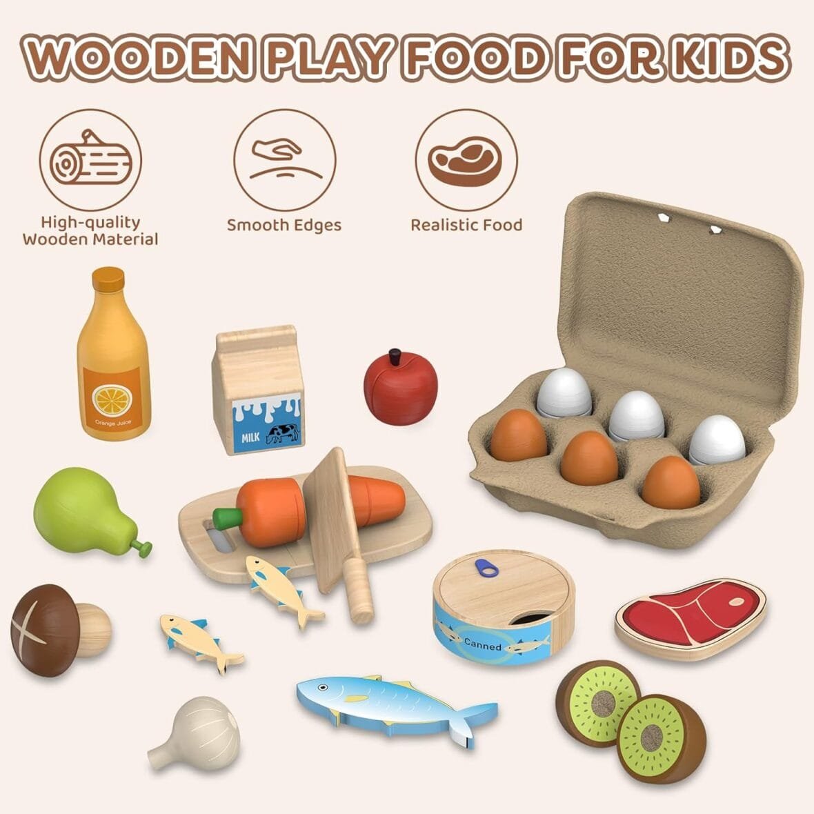 Wooden Play Food Toys for Kids