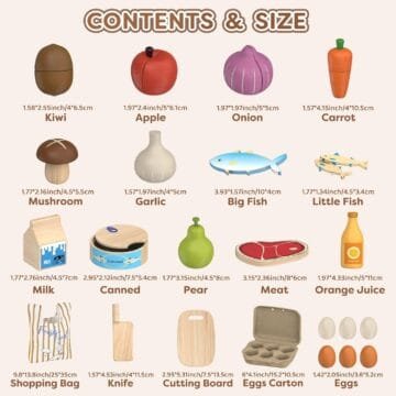 Wooden Play Food Toys for Kids