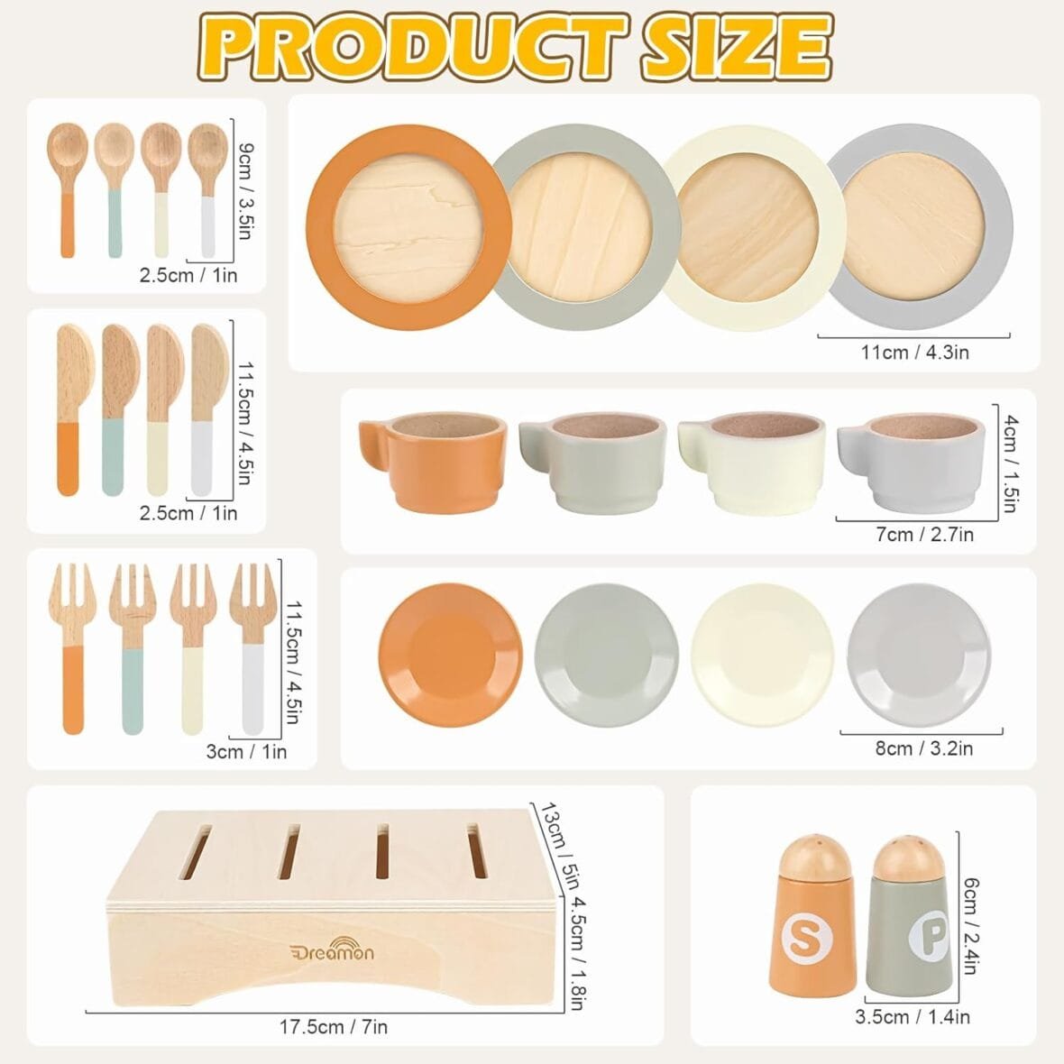 Wooden Tea Set for Toddlers – 27 PCS