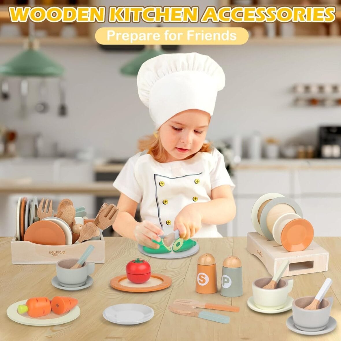 Wooden Tea Set for Toddlers – 27 PCS