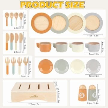Wooden Tea Set for Toddlers - 27 PCS