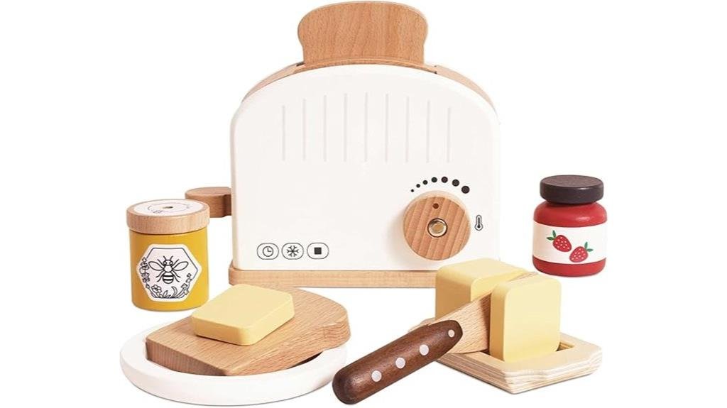 wooden breakfast toy set