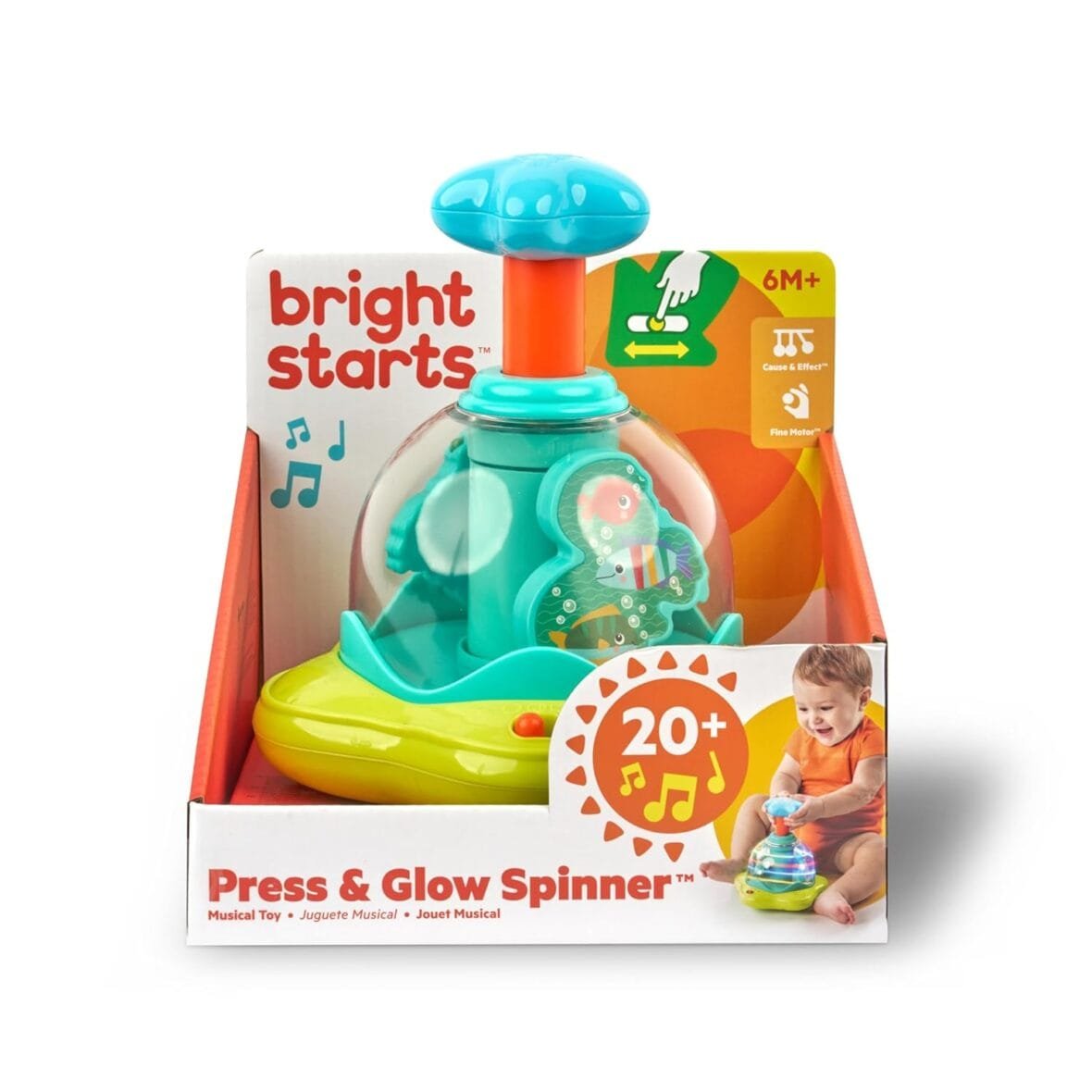 Bright Starts Press and Glow Spinner Toy