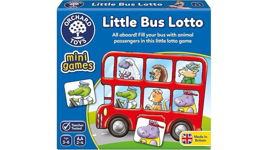 children s bus themed lotto game
