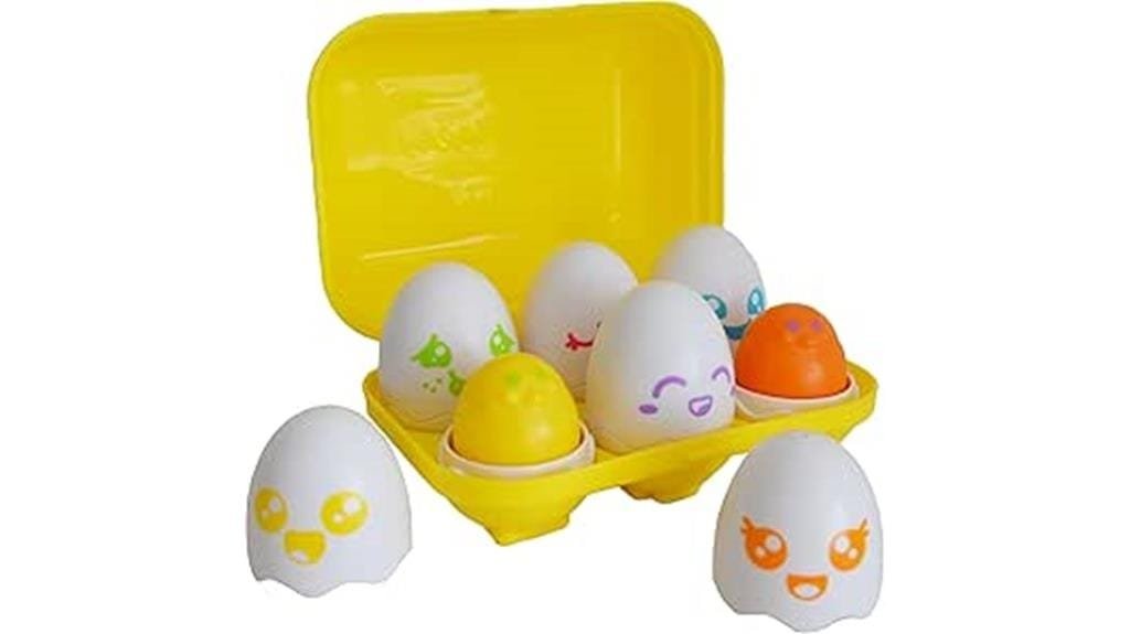 colorful shape sorting eggs