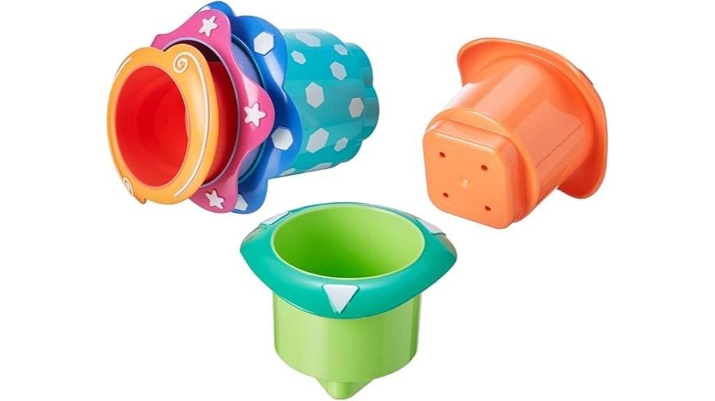 colorful stacking bath cups