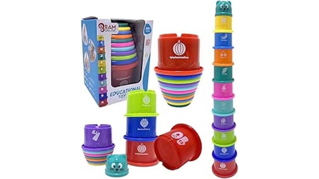 colorful stacking cup set