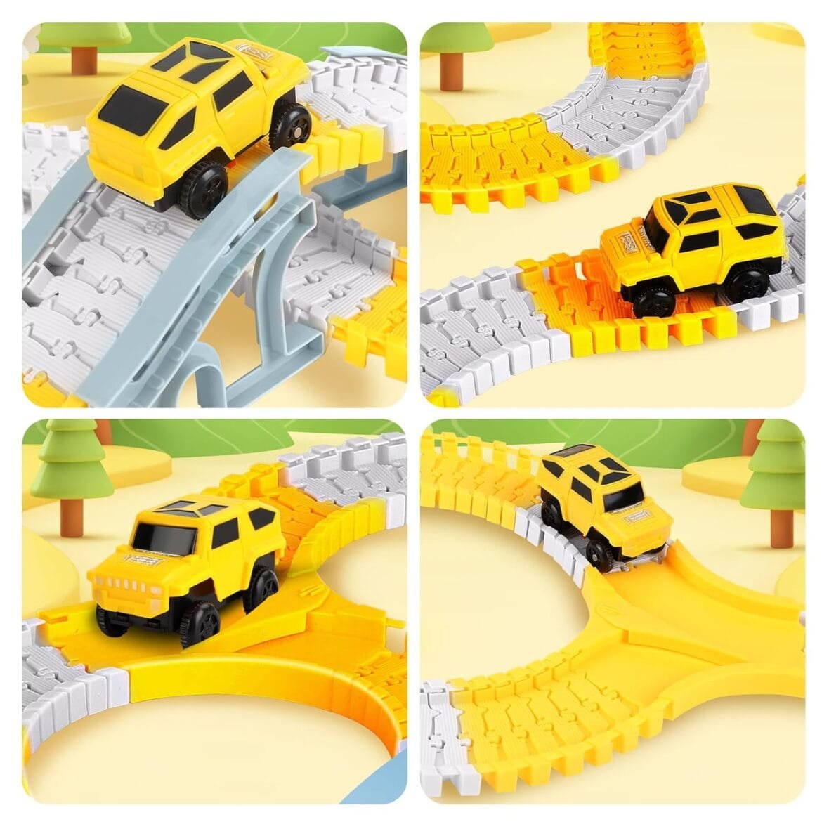 Construction Race Track Set with Electric Cars