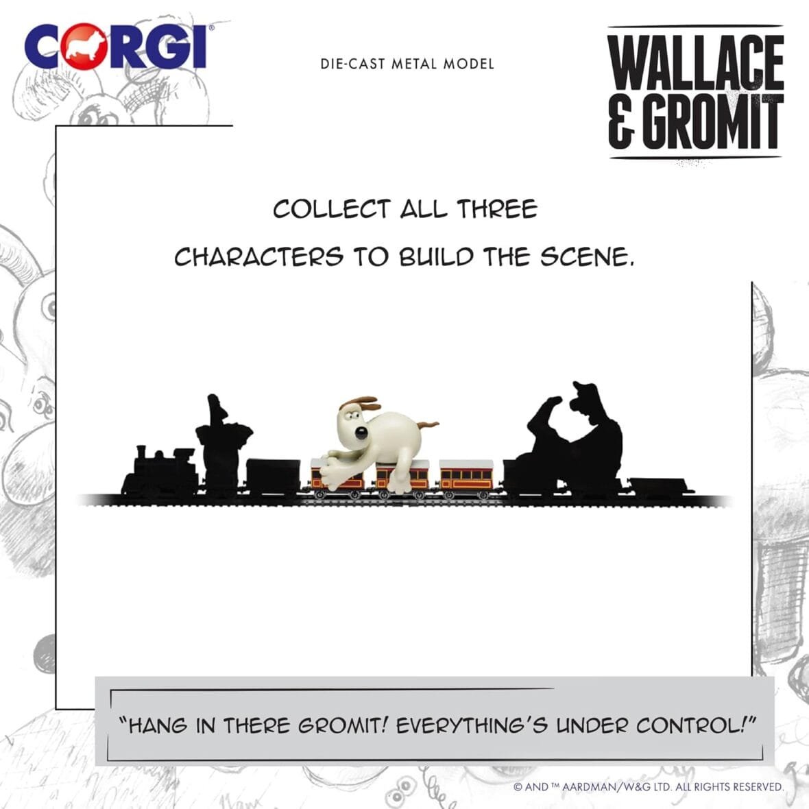 Corgi Diecast Train Toy – Gromit & Coaches